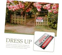 TOBBOMEY 2pcs Iron Beware of Dog Signs with Clear Warning Text for Garden Protection Easy to Install Dog Warning Plaques for Outdoor Safety