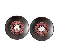 TOBBOMEY 2pcs Japanese Style Tea Coaster Non-slip Heat Resistant Cup Pads with Retro Enamel Design Table Placemats for Home and Office Use