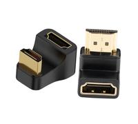 TOBBOMEY 2pcs Khz Hdtv Male to Female Video Connector Adapter U-shaped Bend Projector Tv Receiver Coupler for Laptop Monitor Display Conversion Plug and Play High-definition Converter
