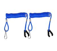 TOBBOMEY 2pcs Marine Emergency Kill Switch Safety Cord Blue Thickened Boat Engine Stop Lanyard for Outboard Motors and Motorboats Sturdy Safety Rope for Boat Emergency and Marine