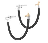 TOBBOMEY 2Pcs Metal Air Chuck Inflator Extension for Bike Motorcycle Car Flexible Quick Connect Adapter with Tight Clamp Inflator Compressor Accessory