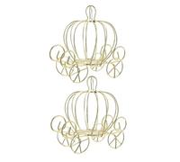 TOBBOMEY 2Pcs Metal Pumpkin Cart Candy Boxes Wedding Candy Wrapping Box Pumpkin Carriage Decor Sweet Cart Storage for Party Favors