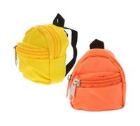 TOBBOMEY 2PCS Mini Doll Backpack Tiny Lightweight Dollhouse Accessories Cute Mini Bags for Unisex Play and Creative Pretend School Supplies Kit