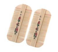 TOBBOMEY 2pcs Natural Bamboo Hair Comb Fine Tooth Dandruff Removal Comb for Boys and Girls Scalp Grooming