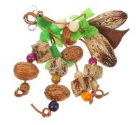 TOBBOMEY 2Pcs Natural Wooden Parrot Chewing Bright Bird Bite Hanging Cage Accessory Safe Lightweight for All Parrots and Birds