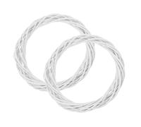 TOBBOMEY 2pcs Natural Wooden Wreath Forms Lightweight Floral Hoop Rings for Christmas Wedding Holiday Crafts Front Door Hanging Garland Rattan Decor