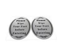TOBBOMEY 2pcs Oil-resistant Home Sticker Adhesive Interior Wall and Floor Decals Please Wipe Your Feet Before Entering Signs for Porch and Door Indoor Outdoor Use