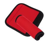 TOBBOMEY 2Pcs Portable Barbell Pad Red Anti-slip Protective Cover for Weightlifting Gym Equipment Detachable Polyester Cushion for Deadlift and Pull-up Bar Grip