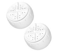 TOBBOMEY 2pcs Portable Mini Turbo Washing Machine with USB Suction Cup for Home Rv Travel College Fully Automatic Electric Washer for Delicate Fabrics Socks Underwear Cleaning