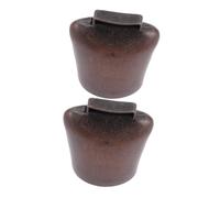 TOBBOMEY 2Pcs Premium Metal Cattle Bells Medium Red Livestock Bells for Farming Accessories Anti-lost Animal Loud Hanging Pendants for Pets Crafts Christmas Decorations