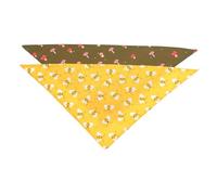 TOBBOMEY 2pcs Printed Dog Bandana Breathable Scarf for Pet Birthday Celebrations Stylish Neckerchief Bee and Mushroom Patterns for Dog