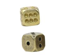 TOBBOMEY 2Pcs Pure Dice Rounded Corner Solid Brass Playing Game Tools for Board Games Party Favors and Educational Use Portable