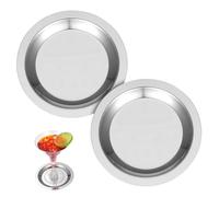TOBBOMEY 2Pcs Reusable Stainless Steel Wine Bottle Mat Anti-scalding Heat Insulation Coasters with Non-slip Design for Dining Table Home Kitchen Coffee Shop Use