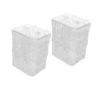TOBBOMEY 2pcs Small Transparent Fish Breeding Isolation Box for Aquarium Floating Hatchery Incubator with Enhanced Protection Portable and Easy to Clean for Guppy Betta Shrimp Fry Care and