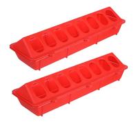 TOBBOMEY 2PCS Spatter Pigeon Food Trough Red Plastic Feeding Box for Small Birds Cage Easy to Clean and Prevents Food Spill Suitable for Pigeons Parrots Budgies Cockatiels