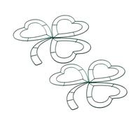 TOBBOMEY 2pcs St Patrick’s Day Shamrock Wire Wreath Frames, 31cm Four-leaf Clover Metal Wreath Hoops for DIY Wall Hanging and Irish Holiday Decorations