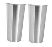 TOBBOMEY 2Pcs Stainless Steel Beverage Cups with Flat Base Broken-Resistant Drinkware for Beer Wine Juice and Hot Cold Drinks Stylish and Easy to Clean