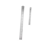 TOBBOMEY 2pcs Stainless Steel Straight Rulers Double-sided Metric Imperial Measuring Tools for Office Architects Engineers Designers Precision