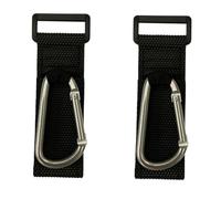 TOBBOMEY 2pcs Stroller Hanger Hooks Heavy Duty Buggy Carabiner Clips for Mummy Bag Holder Practical D-Shaped Hanging Hooks for Nursery Bags Walkers Wheelchairs Shopping and Travel
