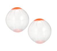 TOBBOMEY 2pcs Transparent Hamster Running Balls Plastic Exercise Wheels for Dwarf Hamsters Lightweight Portable Design with Polished Surface and Orange Color to Reduce Boredom and Increase