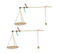 TOBBOMEY 2pcs Vintage Chinese Kitchen Scale Portable Cooking and Baking Balance for Medicinal Herbs Jewelry Food Lightweight Handheld Precision Weighing Tool for Home and Herbal Shops