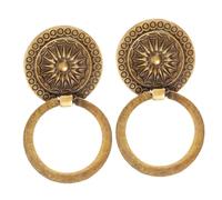 TOBBOMEY 2pcs Vintage Zinc Alloy Cabinet Knobs Small Metal Drawer Pulls for Dressers Wardrobes Cupboards Practical Decorative Furniture Handles