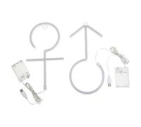TOBBOMEY 2pcs Wall Mounted Gender Logo LED Neon Light Night Lamp USB Battery Powered Neon Night Signs for Bedroom Bar Club Party Decor Pink and Blue Ambient Glow