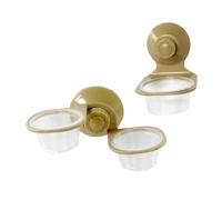 TOBBOMEY 2Pcs Wall-Mounted Reptile Water Bowl and Food Dish Set Double-Sided Hanging Feeding Bowls for Lizards Turtles and Frogs Easy Clean Adjustable Design