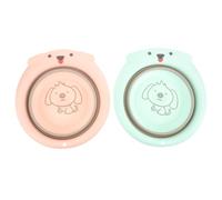 TOBBOMEY 2pcs Wash Basins Capacity Portable Face Washing Bowls for Newborns Bathroom Use Dog Pattern Green Pink