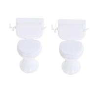 TOBBOMEY 2Pcs White Mini Dollhouse Bathroom Furniture Simulation Toilet Accessories for Pretend Play Safe Material Decorative Props for Dollhouse DIY and Photo Use