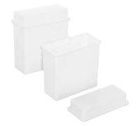 TOBBOMEY 2pcs White Plastic Microscope Slide Holder with Lid - Slide Staining Jar Rack for Laboratory Sample Storage and Organizing - Portable Staining Tank for School and Medical Use
