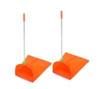 TOBBOMEY 2pcs Windproof Long Handled Aluminum Dustpan for Indoor Outdoor Use Secure Waste Collection Efficient Leaf and Rubbish Cleanup Lightweight Design for Home Garage Office