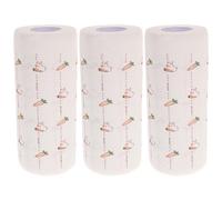 TOBBOMEY 3 Rolls Disposable Kitchen Cleaning Paper Wipes for Range Hood Tile Counters Oil Absorbent Printed Pattern Multi-Purpose Greaseproof Cloth for Stove and Wall Cleaning