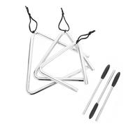 TOBBOMEY 3 Sets Musical Triangles Hand Percussion Instruments with Strikers for Bright Clear Sound Educational Triangle Instrument Percussion for Music Learning and Creativity Development