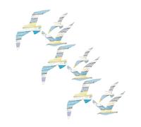 TOBBOMEY 3 Sets Wood Seagull Wall Decor Coastal Style Seaside Beach Decoration Natural Wood Texture Artistic Sea Bird Figurines for Indoor Outdoor Lake House