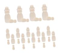 TOBBOMEY 30 Pcs Unfinished Wooden Dolls Pegs with Hat Boys and DIY Painting Crafts for Creative Wooden Craft Peg Doll Bodies Safe and Smooth Surface