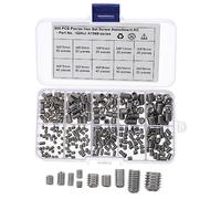 TOBBOMEY 300pcs Stainless Steel Set Screw Assortment Kit Internal Drive Cup Point Grub Screws for Door Handles with High Corrosion Resistance in Case