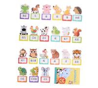 TOBBOMEY 30pcs Flash Cards Educational Learning for English Alphabet Numbers Shapes Animals Safe Cognitive Development Cards for Early Childhood Education and Interaction