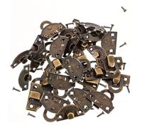 TOBBOMEY 30pcs Vintage Style Wooden Box Hasp Latch with Mounting Screws Antique Buckle for Drawer Cabinet Jewelry Boxes Decorative Lock