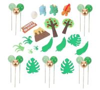 TOBBOMEY 33pcs Animal Theme Cupcake Toppers Forest Animal Shape Cake Decorations for Birthday Parties Jungle Party Supplies Handcrafted Vibrant Colors Easy to Use