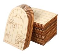 TOBBOMEY 36Pcs Mini Wooden Fairy Doors Unpainted Craft Kit for Home Office Garden Decoration Whimsical Shape Sturdy Wood Material for Scrapbooking and DIY Arts