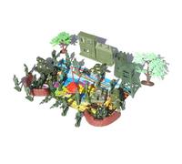 TOBBOMEY 37pcs Military Sand Table DIY Soldier Figures with Tanks Aircraft Flags Accessories Educational Military Scene Playset for Boys and Imaginative Role Play