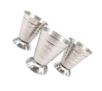 TOBBOMEY 3pcs 75ml Stainless Steel 304 Ounce Jigger Bar Measuring Cups Multi-Functional Cocktail Spirit Shot Measurer for Home and Professional Bar Use