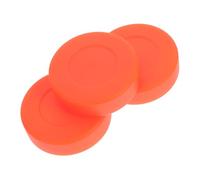 TOBBOMEY 3Pcs Adjustable Hardness Flat PVC Hockey Balls Orange for Hockey Training and Competition Smooth Dense Texture for Accurate Shots and Use