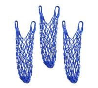 TOBBOMEY 3Pcs Blue Thickened Nylon Hay Nets for Livestock - Large Capacity Hanging Hay Feeder Bags for Goats, Sheep and Horses - Stable and Trailer Feeding Solution