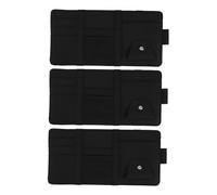 TOBBOMEY 3pcs Car Sun Visor Organizer Pouch with Sunglass Holder and Card Slots Vehicle Visor Storage for Driving License Registration Insurance Sun Glare Defense Black for Cars and Trucks