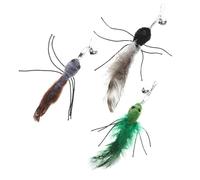 TOBBOMEY 3pcs Cat Teasing Replacement Insect Attachments for Interactive Play Lightweight Material Engages Hunting Instincts for Indoor Cats