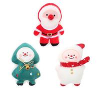 TOBBOMEY 3Pcs Christmas Plush Cat Set - Interactive Bite-Resistant Teething with Snowman, Christmas Tree Santa Designs - Kitten Playthings for Indoor Festive Entertainment