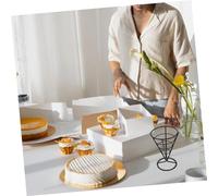 TOBBOMEY 3pcs Cone Display Holders Stable Snack Racks for Ice Cream Cones French Fry Baskets and Popcorn Compact Upright Stands Silver Black Rose Gold