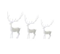 TOBBOMEY 3pcs Crystal Epoxy DIY Fillers Elk Ornaments White Three-dimensional Micro-landscape Accessories Small Medium Large for Landscape Modeling and Craft Decoration